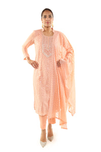 Chickenkari traditional suit in georgette