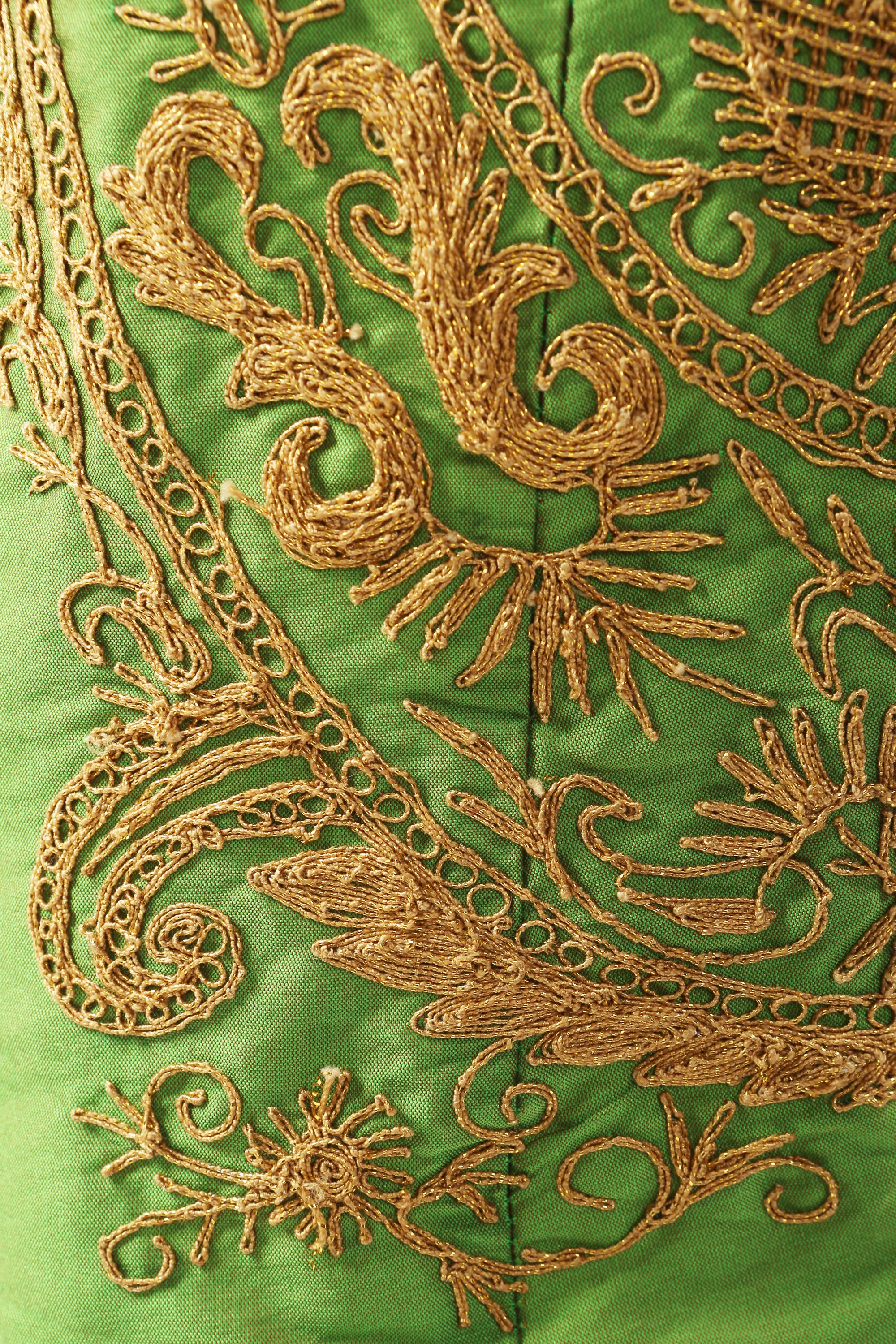 Green silk dori work Anarkali