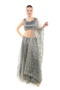 Beautiful grey blue lahenga