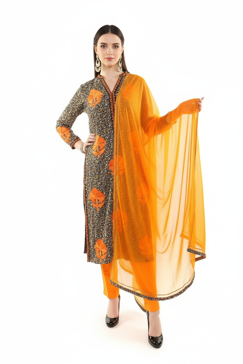 Floral georgette traditional suit