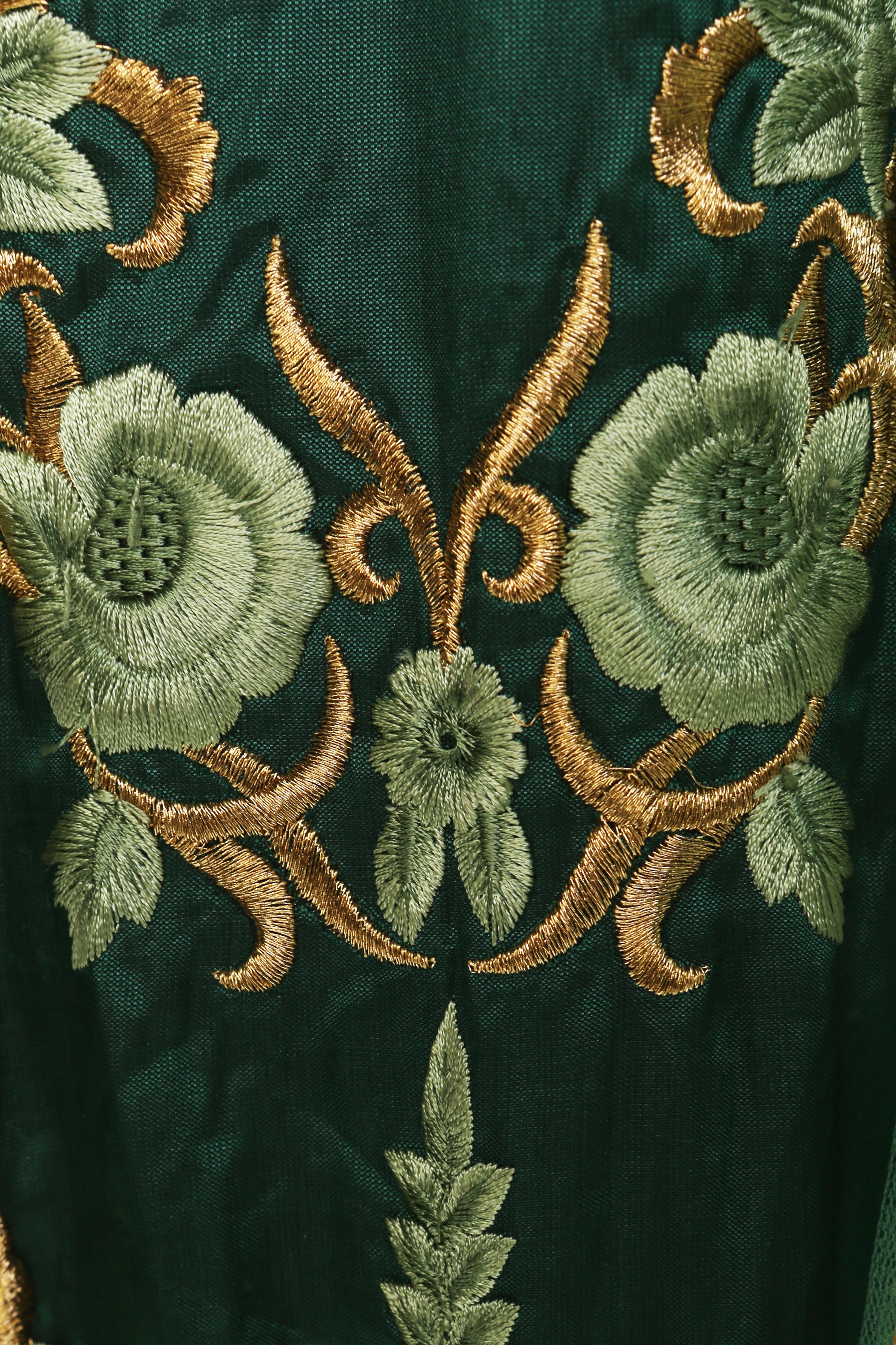 Anarkali/Green silk with zari