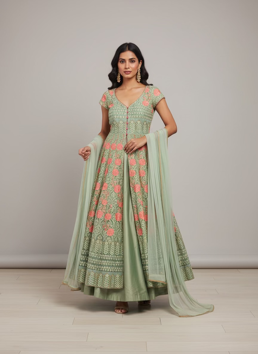 Anarkali with Lahenga