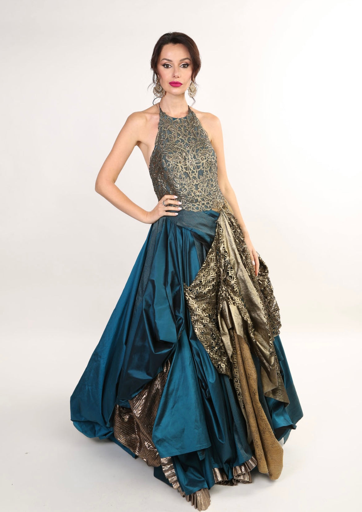 Royal Blue Layered Gown