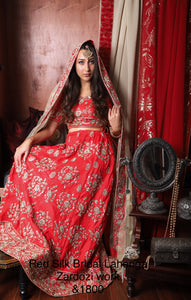 Red Silk Bridal Lahenga
