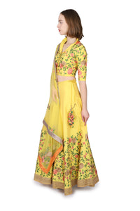 Bespoke/Custom:Yellow Floral Lahenga/Custom order only