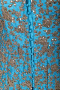Turquoise Anarkali /fully embroidered