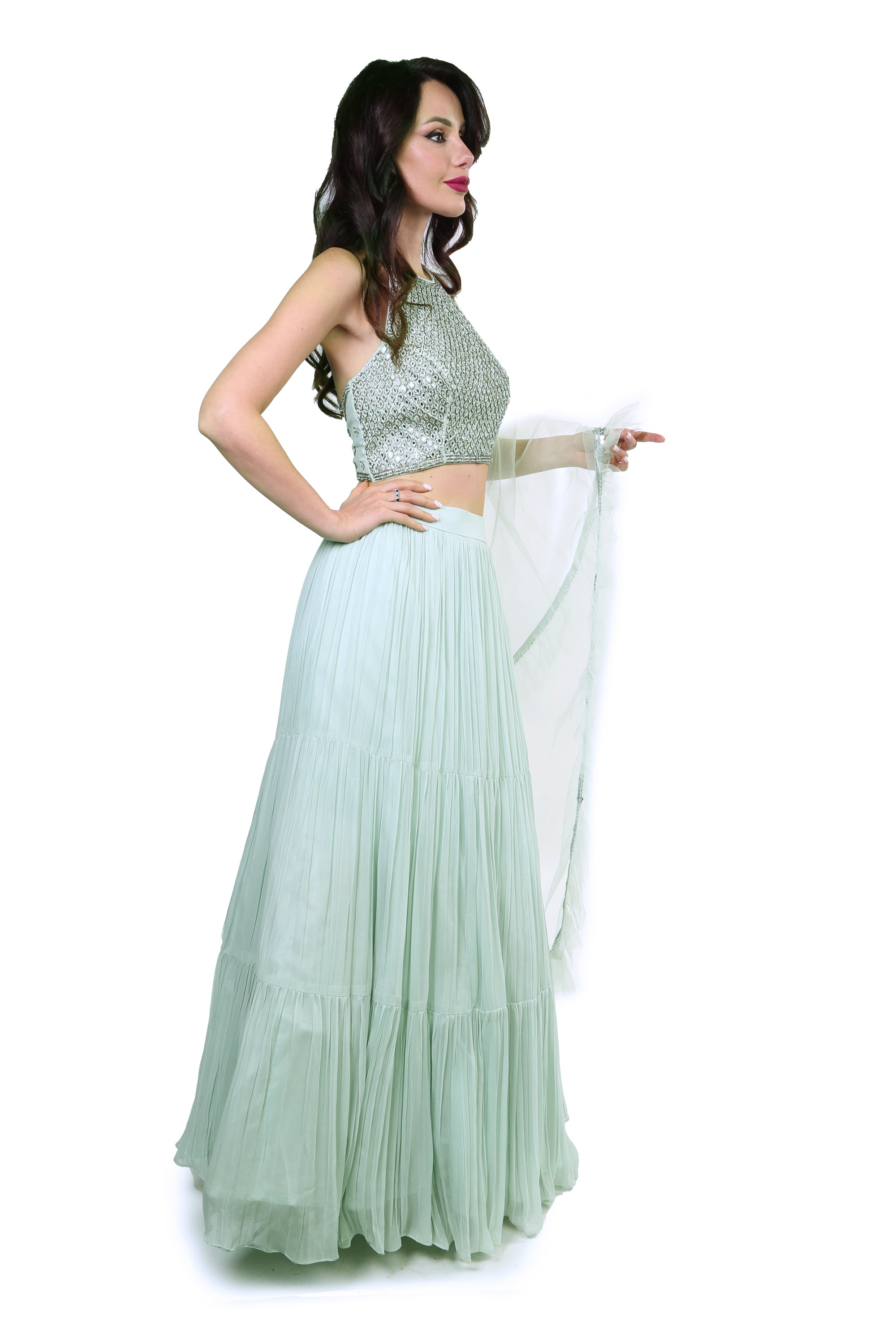 Beautiful Mint Lahenga