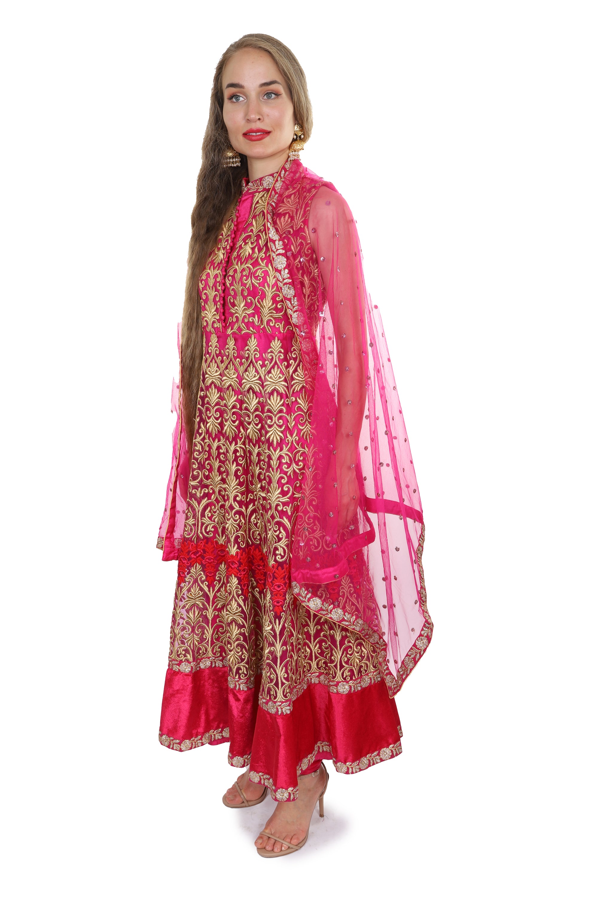 Hot pink Anarkali