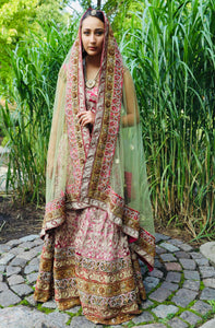 Bridal Lahenga with thread work and zardozi
